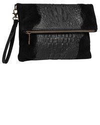 schwarze Leder Clutch von SAMANTHA LOOK