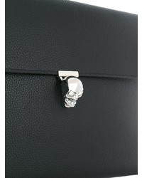 schwarze Leder Clutch von Alexander McQueen