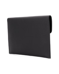 schwarze Leder Clutch von Alexander McQueen