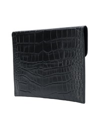 schwarze Leder Clutch von Alexander McQueen