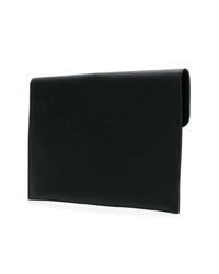 schwarze Leder Clutch von Alexander McQueen