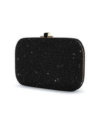 schwarze Leder Clutch von Judith Leiber Couture