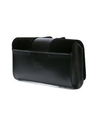 schwarze Leder Clutch von Perrin Paris