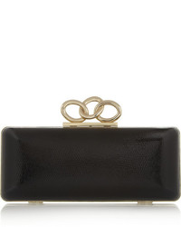 schwarze Leder Clutch von Diane von Furstenberg