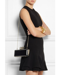 schwarze Leder Clutch von Diane von Furstenberg