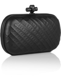 schwarze Leder Clutch von Bottega Veneta