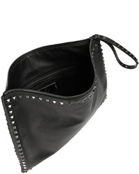 schwarze Leder Clutch von Valentino