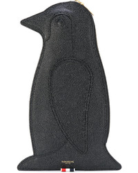schwarze Leder Clutch von Thom Browne