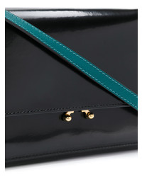 schwarze Leder Clutch von Marni