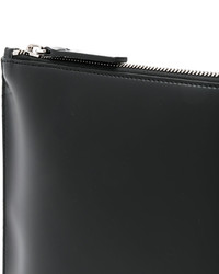 schwarze Leder Clutch von Jil Sander