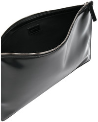 schwarze Leder Clutch von Jil Sander