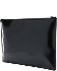 schwarze Leder Clutch von Jil Sander