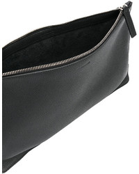 schwarze Leder Clutch von Jil Sander