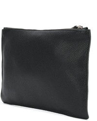 schwarze Leder Clutch von Jil Sander