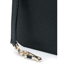 schwarze Leder Clutch von Valextra