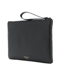 schwarze Leder Clutch von Common Projects