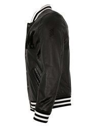schwarze Leder Collegejacke von Gipsy by Mauritius