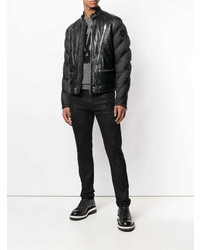 schwarze Leder Daunenjacke von Diesel