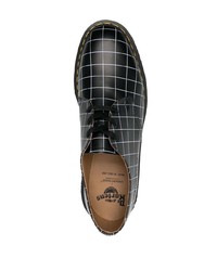 schwarze Leder Derby Schuhe mit Karomuster von Dr. Martens