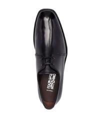 schwarze Leder Derby Schuhe von Salvatore Ferragamo