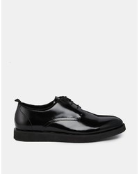 schwarze Leder Derby Schuhe von Asos