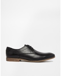 schwarze Leder Derby Schuhe von Asos