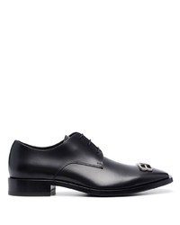 schwarze Leder Derby Schuhe von Balenciaga