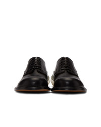 schwarze Leder Derby Schuhe von Maison Margiela