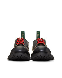 schwarze Leder Derby Schuhe von Gucci