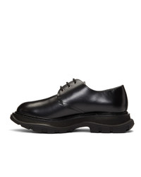 schwarze Leder Derby Schuhe von Alexander McQueen