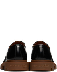 schwarze Leder Derby Schuhe von Maison Margiela