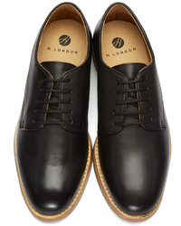 schwarze Leder Derby Schuhe von H By Hudson