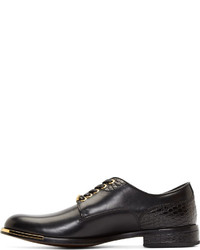 schwarze Leder Derby Schuhe von Versace