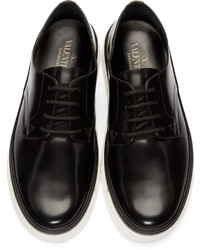 schwarze Leder Derby Schuhe von Valentino
