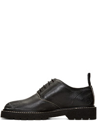 schwarze Leder Derby Schuhe von Maison Margiela