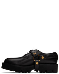 schwarze Leder Derby Schuhe von Versace