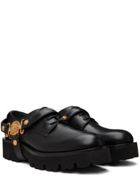 schwarze Leder Derby Schuhe von Versace