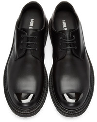schwarze Leder Derby Schuhe von Neil Barrett