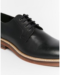 schwarze Leder Derby Schuhe von Asos