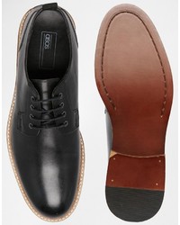 schwarze Leder Derby Schuhe von Asos