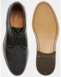 schwarze Leder Derby Schuhe von Asos