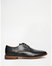 schwarze Leder Derby Schuhe von Asos