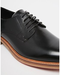 schwarze Leder Derby Schuhe von Asos