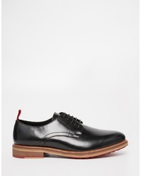 schwarze Leder Derby Schuhe von Asos