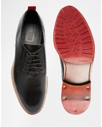 schwarze Leder Derby Schuhe von Asos