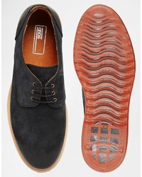 schwarze Leder Derby Schuhe von Asos