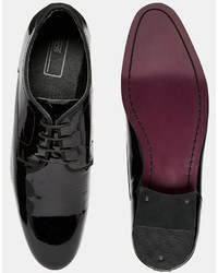 schwarze Leder Derby Schuhe von Asos