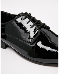 schwarze Leder Derby Schuhe von Asos