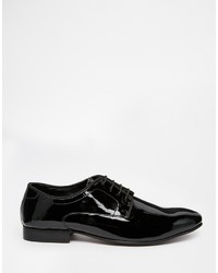 schwarze Leder Derby Schuhe von Asos