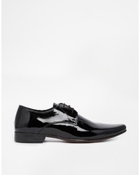 schwarze Leder Derby Schuhe von Asos